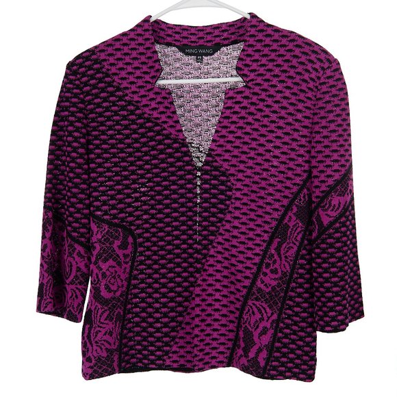 Ming Wang Knit Sweater Cardigan Jacket Women's Petite Small - Picture 1 of 6